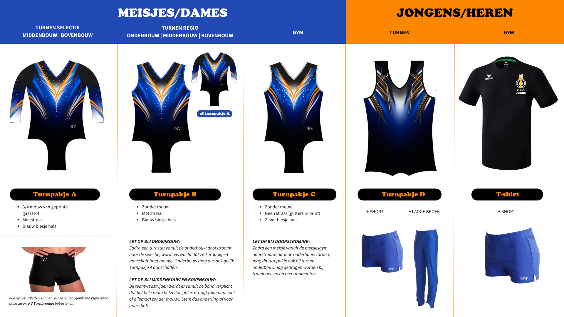 collectie kleding csc gym turnen